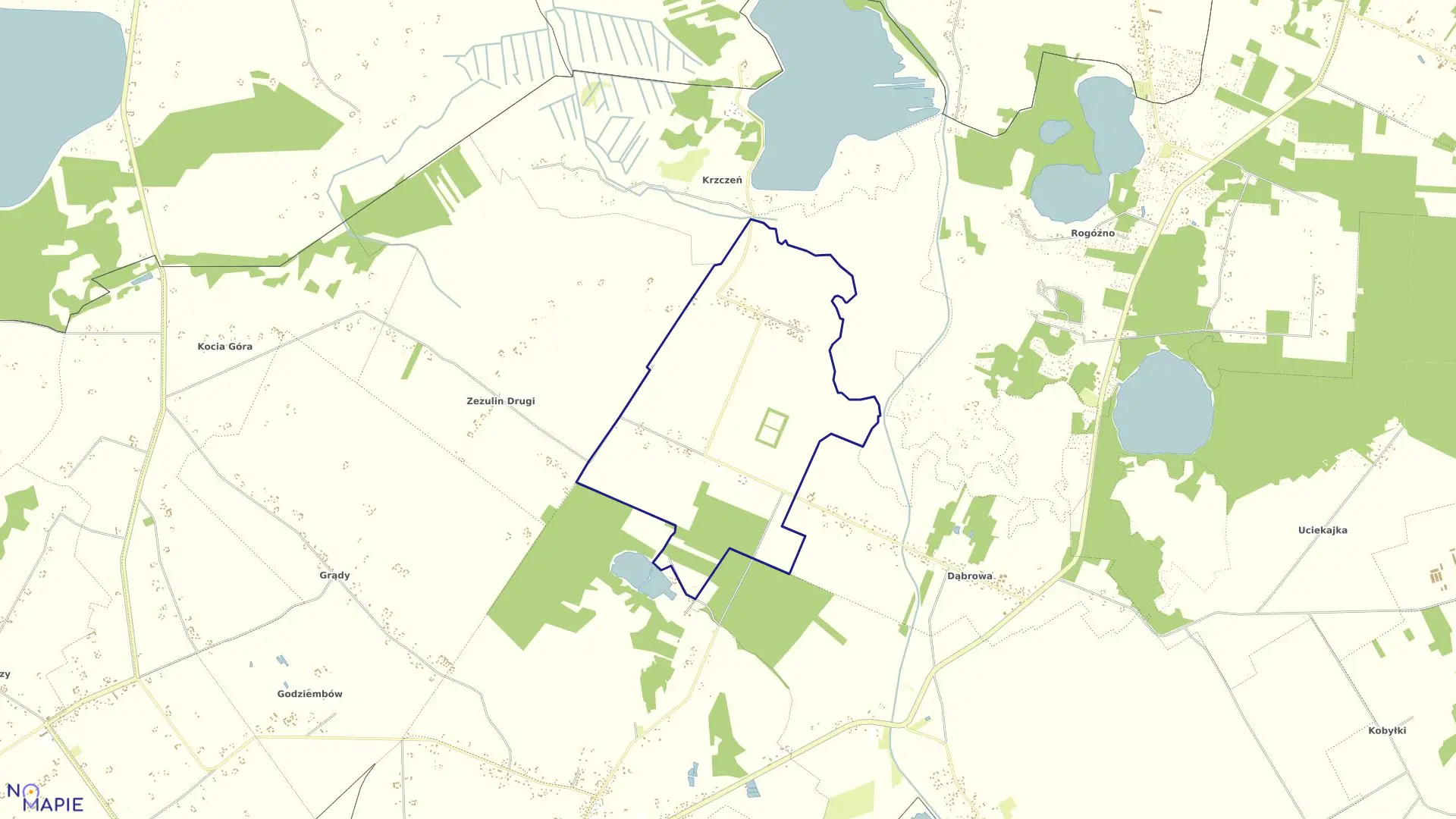 Mapa obrębu Dratów Kolonia w gminie Ludwin