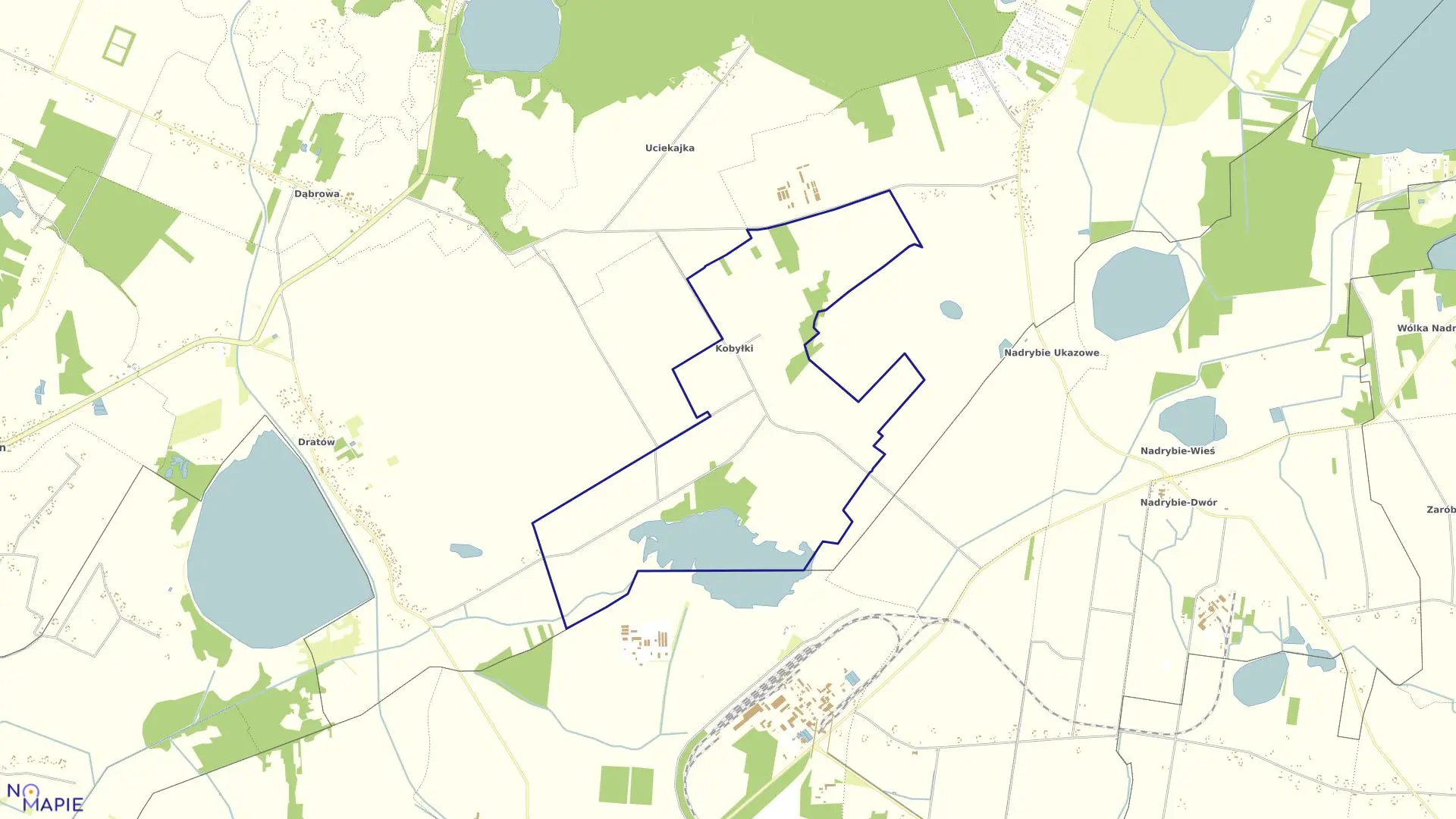 Mapa obrębu Kobyłki w gminie Ludwin